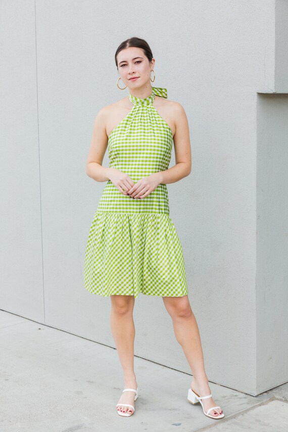 lime green silk dress