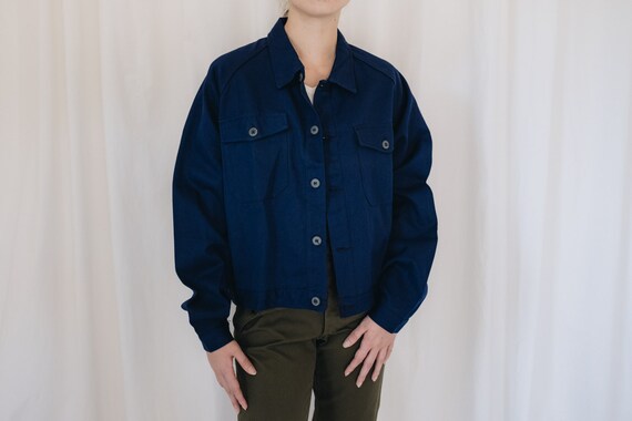 Cotton Dark Blue Workwear Chore Jacket