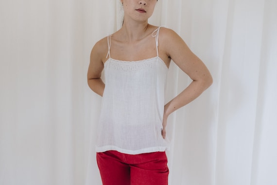 Edwardian Paper Thin Cotton White Tank