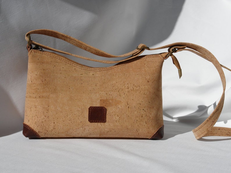 Cork Shoulder Bag/handbag/purse With Leather Detailing Etsy