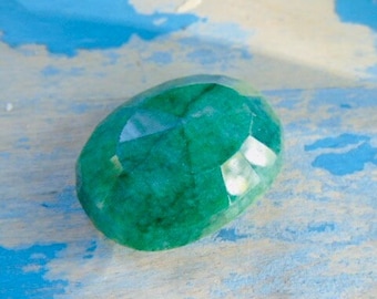 large oval emerald beveled edges 104 ct