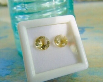 pair faceted citrine gemstones