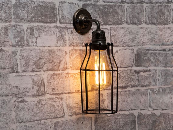 Caged sconce cheap