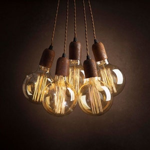 Rust ceiling lighting Pendant light cluster naturally rusted lighting