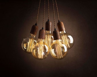 Rust ceiling lighting Pendant light cluster naturally rusted lighting