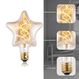 E27 Vintage Edison LED Light Star Warm White Bulb 4W  star bulbs