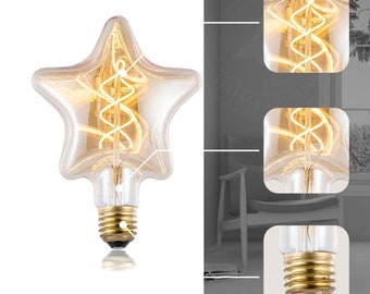 E27 Vintage Edison LED Light Star Warm White Bulb 4W  star bulbs
