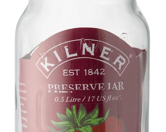 Kilner 0.5L Metal Screw Top Lid Transparent Glass Pickle Jam Holder Preserve Jar