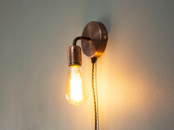 Rationel Ansigt opad trådløs Plug in Wall Light Sconce E27 Lamp Holder - Etsy