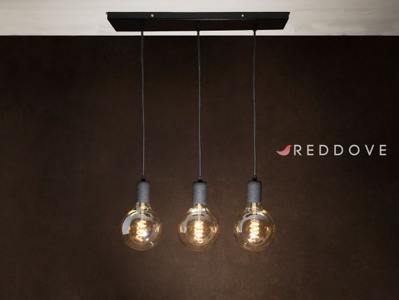 Black Rectangle Pendant Light Cluster Ceiling Rose Braided 1m