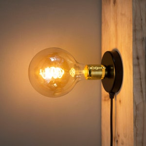 Plug In Wall Sconce Light - Modern Flush Mount Wall Lamp Fixture