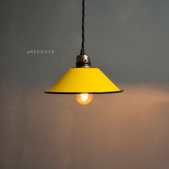 E27 Ceiling Light Shade Enamel Light Shades Various Colours Etsy