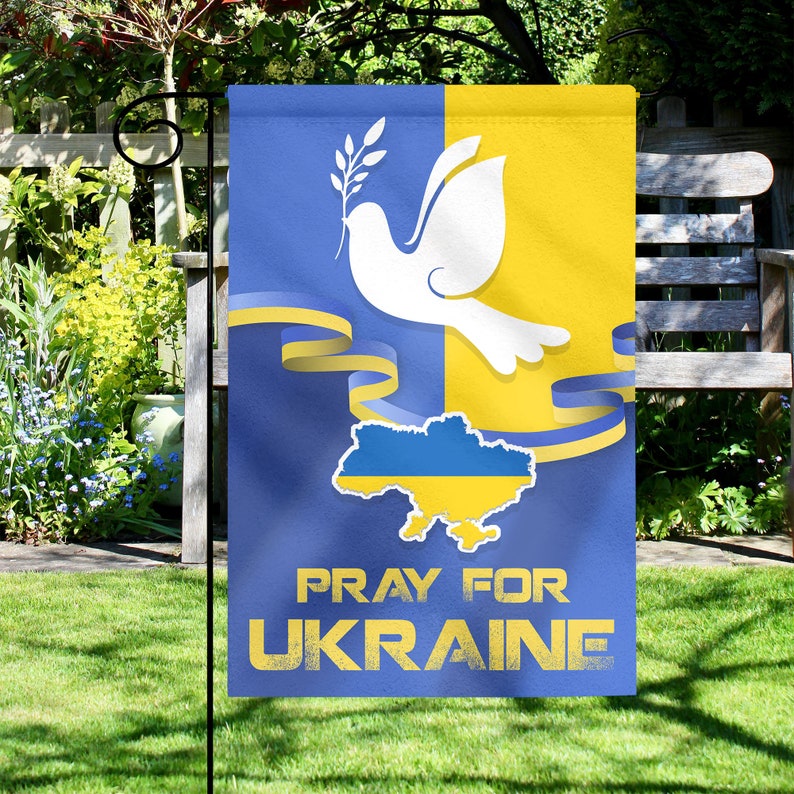 Ukraine Strong Garden Flag Stand With Ukraine Flag Pray for Etsy