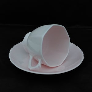 Tuscan Art Deco Demi-Tasse Coffee Cup & Saucer in Powder Pink Bone China