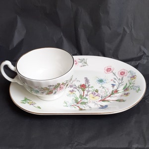 Aynsley 'Wild Tudor' Vintage Tennis Set (Cup & Saucer) in Fine Bone China with Meadow Flowers