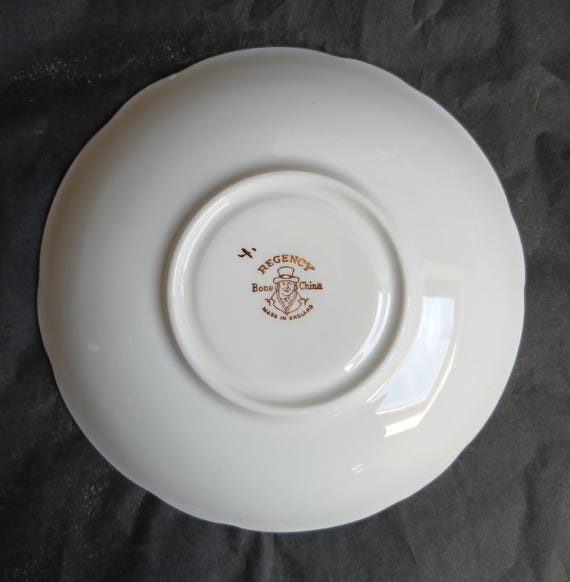 Paire De Tasses à Café/thé Regency Bone China - Collection Heritage - Motif Galion Navire Doré - Porcelaine Fine - Angleterre