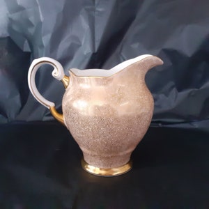 Tuscan Vintage Peach & Gold Filigree Bone China Milk Jug / Creamer