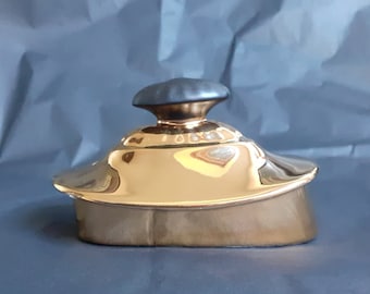 Crown Devon Fielding Vintage Gold Lustre Teapot Lid With Black Finial - Georgian Style