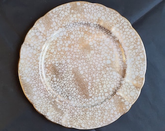 Antique Hammersley 'Golden Cobweb' Tea Plate in Fine White Bone China with Intricate Gilding