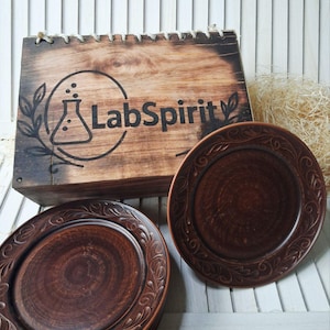 Large Dinner Sets for Everyday Dining  | personalization wooden packing | Terracotta 25cm Artisanal Dinnerware Presents