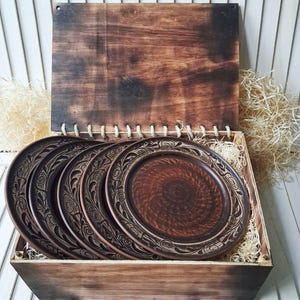 Large Dinnerware Set | Eco-Friendly |  personalization wooden packing | 25cm Handmade Terracotta Plates