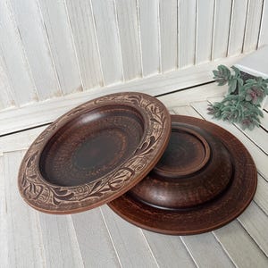 Rustic Terracotta Pasta Plates 5pcs | Handmade 21,5 cm Plate with Deep Center | Eco-Friendly Tableware