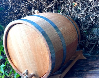 Oak Barrels for aging spirits, stainless hoops 5L-50L charred inside
