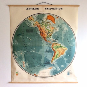 Western Hemisphere Vintage Landkarte, Landkarte, Landkarte, Landkarte, Wanddeko, Geographie Poster, Wanddeko.