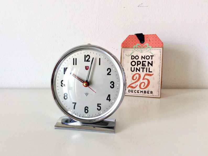 Space Age Mechanical Alarm Clock Wind Up Clock Vintage Sky Etsy
