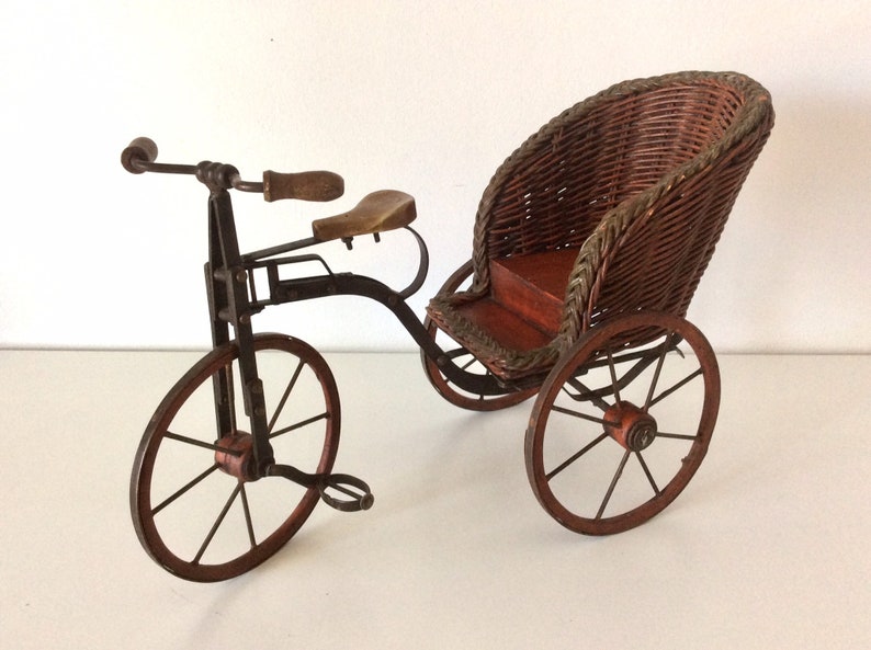 Antique 1950's Doll Carriage Stroller Wicker Doll Etsy