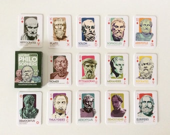 Naipes de los filósofos griegos antiguos: arte coleccionable