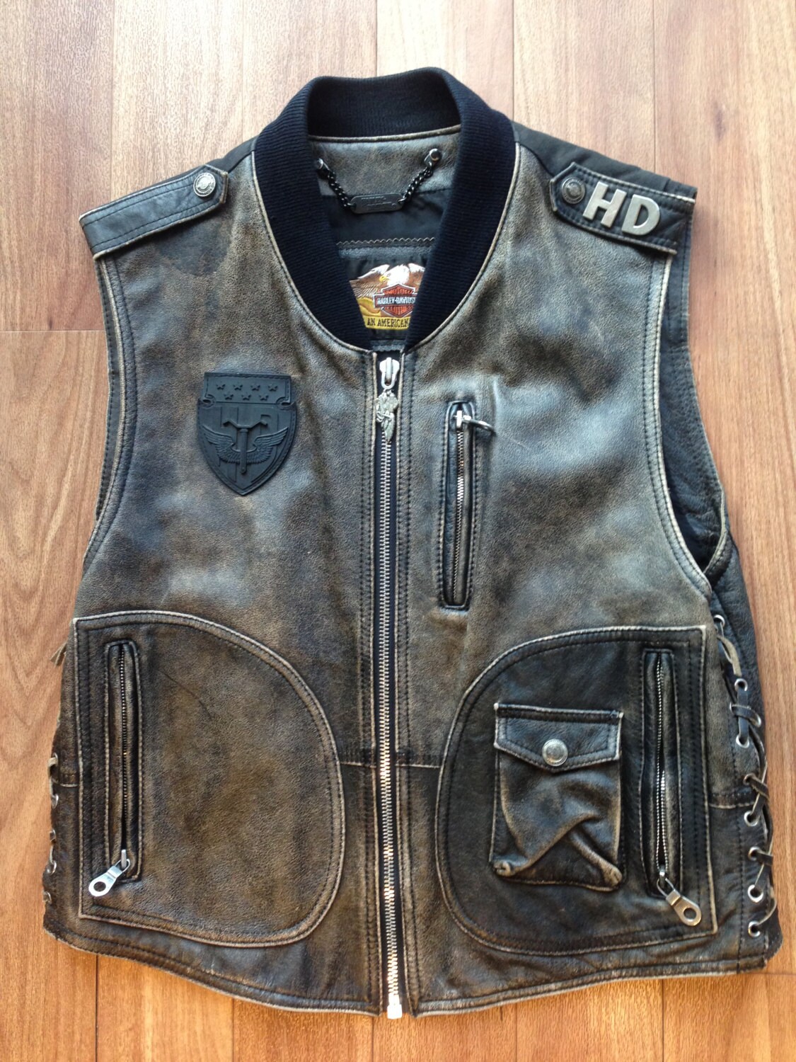 Vintage harley davidson vest deals