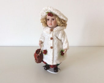 Vintage 1980’s Porcelain Doll, Genuine Fine Bisque Doll, Collectible Porcelain Doll, Handmade Clothes.