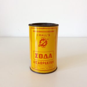 Vintage  Sodium Carbonate &quot;Crall&#39;s&quot; Tin Packing, Tin Can, Tin Advertisement, Collectible.