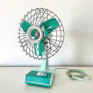 Vintage Oscillating Two Speed Electric Fan, Westinghouse Electric Fan, Three Blades Fan, Mint Green Electric Fan, Retro Electric Fan.