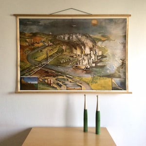 ビンテージ環境チャート、地理プルダウン、自然史、プルダウンチャート、環境汚染マップ、学校チャート、珍しい地図。