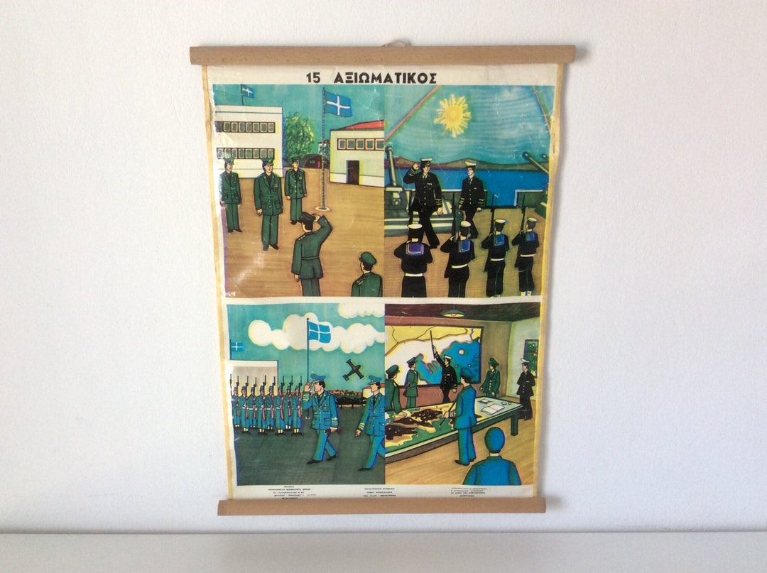 Vintage Pull Down Chart, Professions Chart, Old School Chart ...