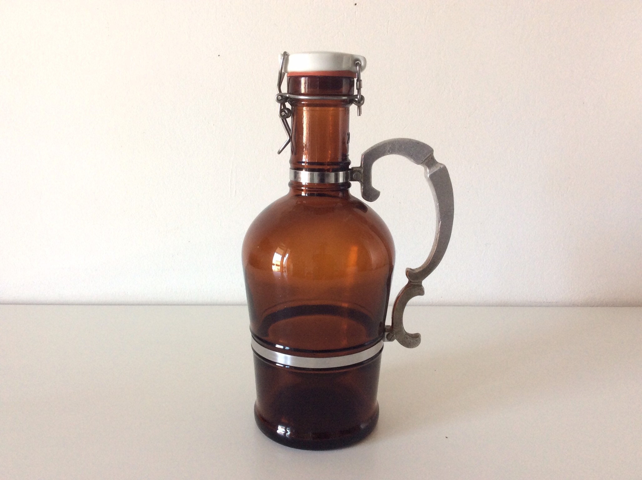 Vintage Large German Beer Jug With Metal Handle and Ceramic Etsy