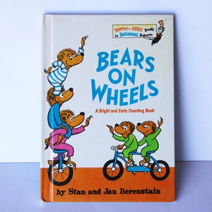 Vintage Hardcover Berenstain Bears Book "Bears on Wheels" by Stan & Jan Berenstain - 1969 - Kids Books