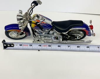 Hot Wheels Collectibles Harley Davidson Softail Purple W/flames 1