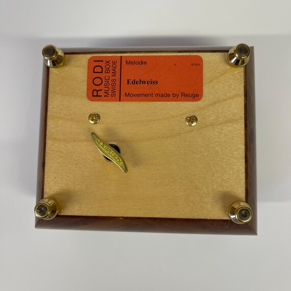 Beautiful Vintage Wooden Reuge Music Box - Plays Edelweiss - Swiss