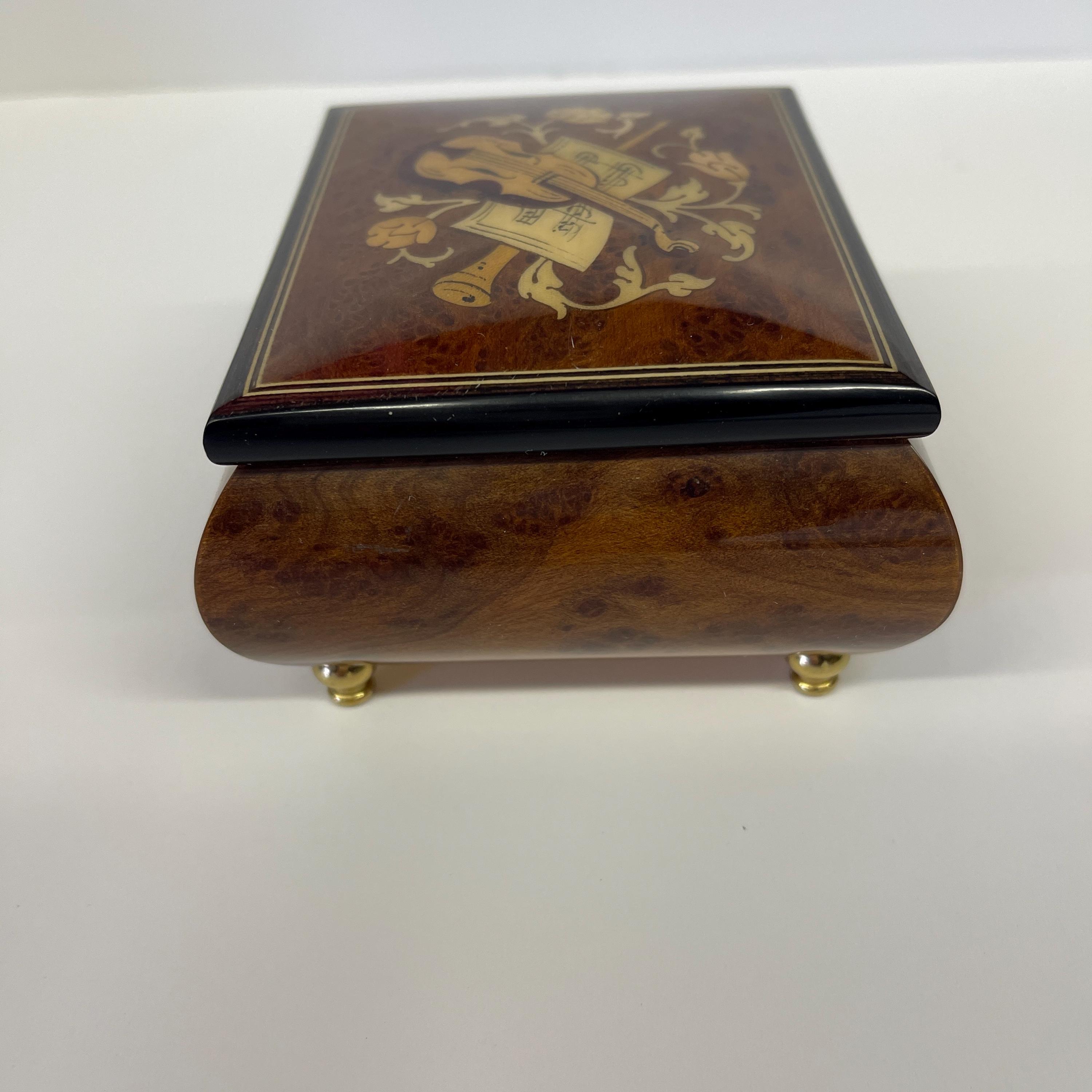 Beautiful Vintage Wooden Reuge Music Box - Plays Edelweiss - Swiss