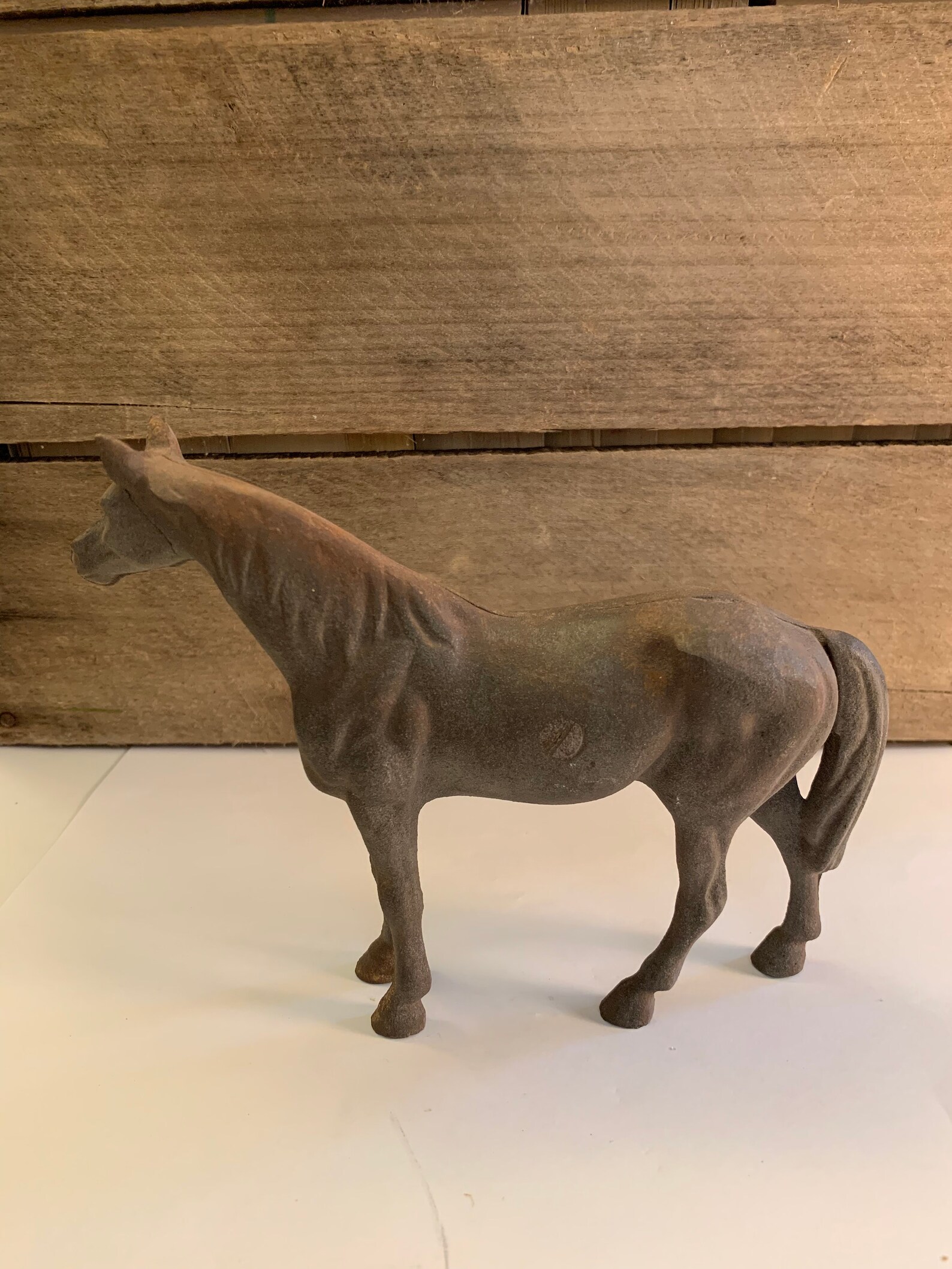 Vintage Cast Iron Horse Statues Doorstops Bookends Statues Rustic Décor