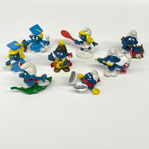 1978 Vintage Smurfs Figurines Lot of 8