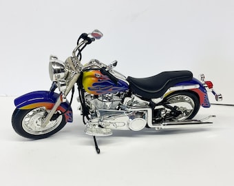 Hot Wheels Collectibles Harley Davidson Softail Purple W/flames 1