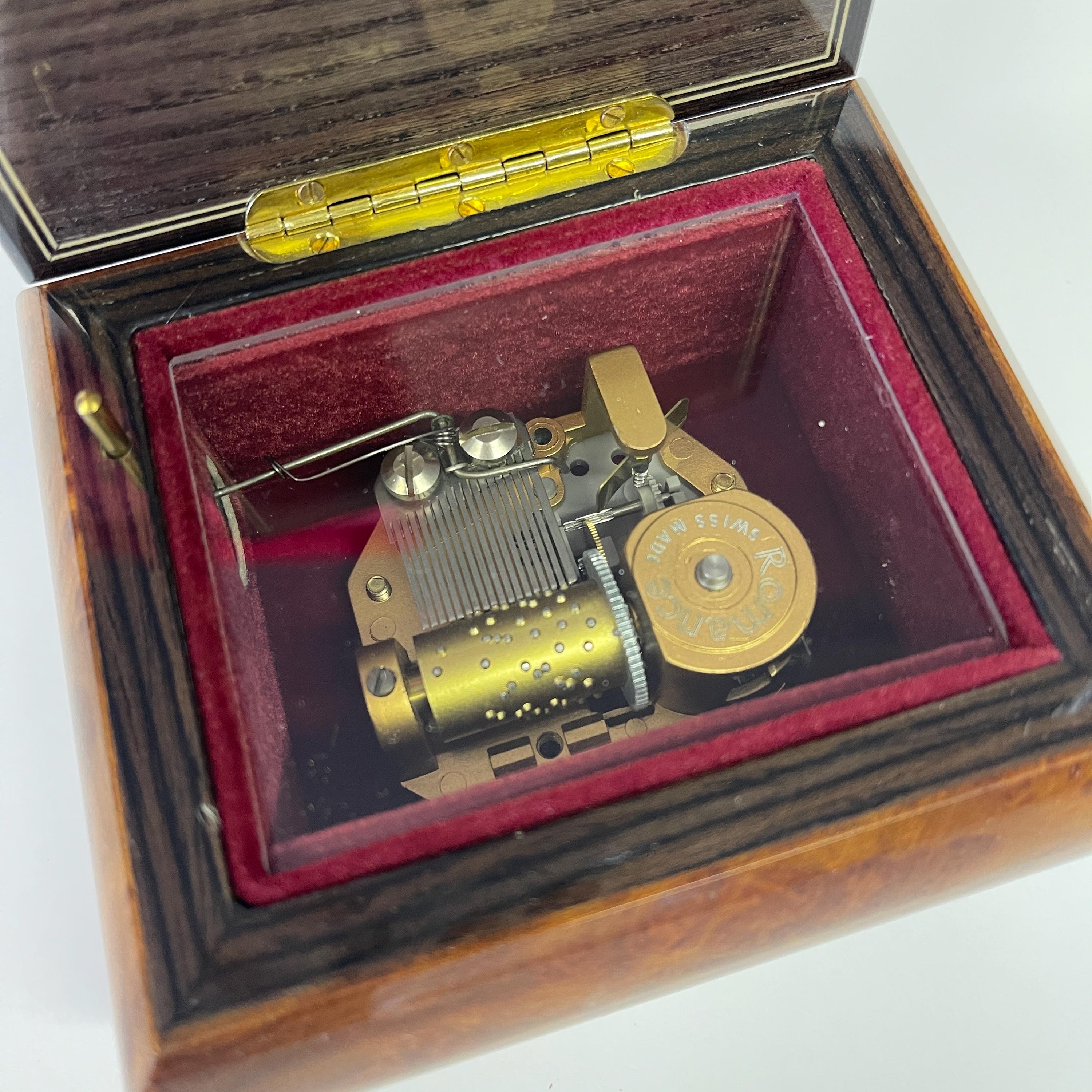 Beautiful Vintage Wooden Reuge Music Box - Plays Edelweiss - Swiss