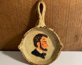 Vintage Cast Iron Miniature Skillet - Lincoln – Pan - Spoon Rest - Primitive Kitchen – Rustic Décor – Wilton Cast Iron – Wrightsville, PA