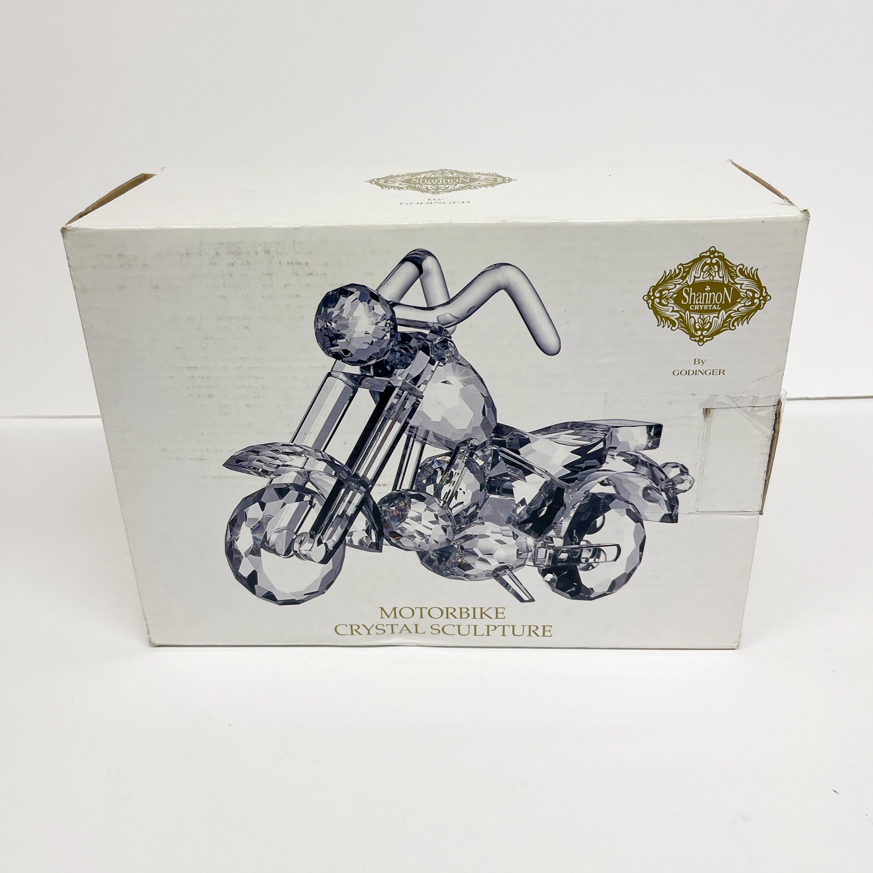 コレクション vintage ADVERTISING Solarine Swastika Shannon Crystal Motorbike Sculpture by Godinger - Like New