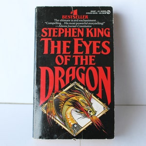 Vintage Paperback The Eyes of the Dragon Stephen King Book 1988 - Classic Horror Novel - Scary Book