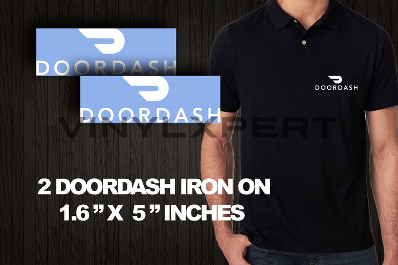 DoorDash NEW DIY Logos Ironon Heat Transfer T Shirt Polo